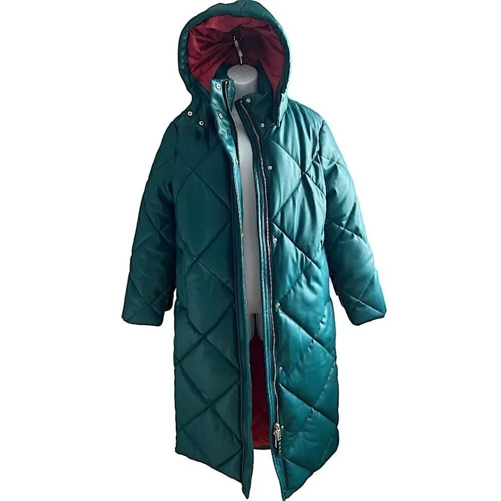 REBECCA MINKOFF Long Hooded Puffer Coat Size XS.